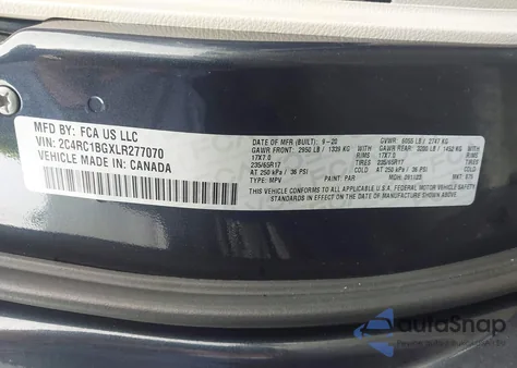 2020 Chrysler Pacifica Touring L из США, поврежденный, VIN 2C4RC1BGXLR277070